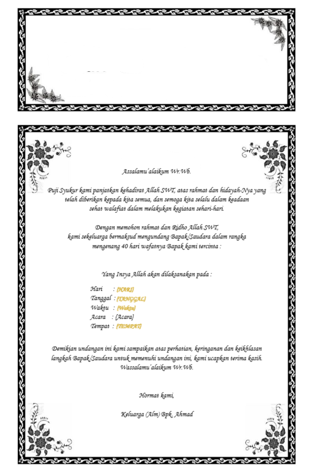 undangan 40 hari